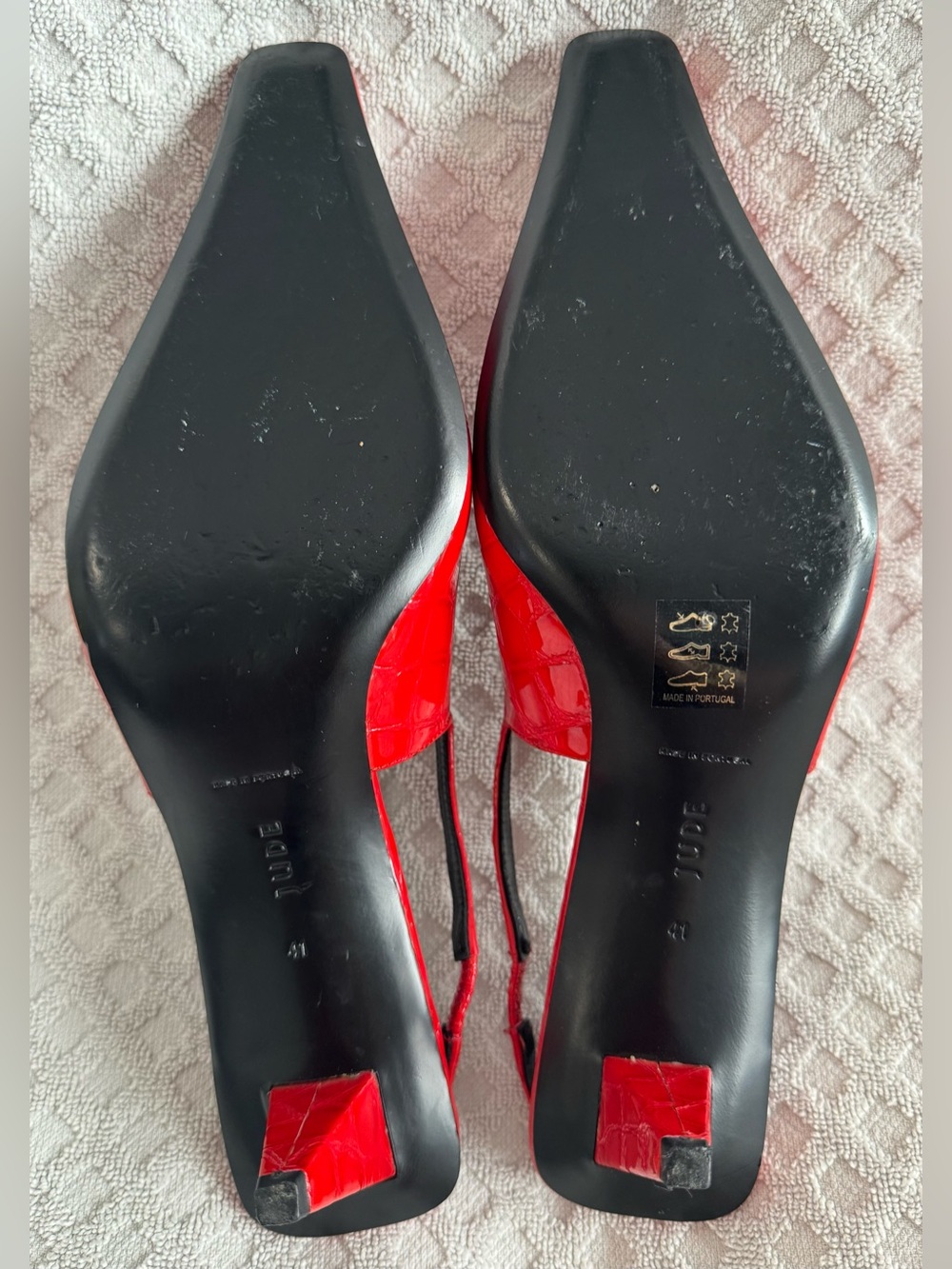 Jude 65mm Iris Slingback Pumps in Red Patent Leather Croc Embossed Size 41 US 11 - Picture 13 of 15